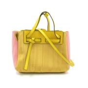 Pre-owned Leather handbags Loewe Pre-owned , Yellow , Dames