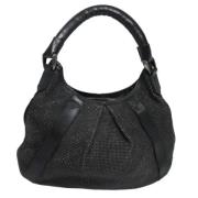 Pre-owned Leather shoulder-bags Burberry Vintage , Black , Dames