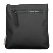 Zwarte Schoudertas met Ritssluiting Calvin Klein , Black , Heren