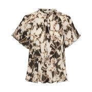 Zwart Silhouet Bloemen Top InWear , Multicolor , Dames