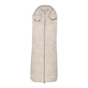 Gewatteerd Feather Gray Vest Jack Cream , Beige , Dames