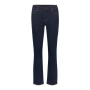 Straight Leg Donkerblauwe Jeans Kaffe , Blue , Dames