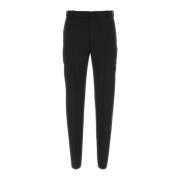 Slim-Fit Wollen Broek Alexander McQueen , Black , Heren