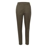 Bruine Caloraine Broek Regular Fit Hoge Taille Kaffe , Brown , Dames