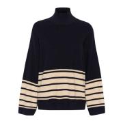 Gestreepte Pullover Trui Marineblauw InWear , Blue , Dames