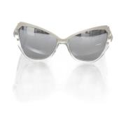 Cat Eye Zonnebril met Metalen Bovenrand Frankie Morello , Gray , Dames