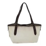 Pre-owned Canvas totes Burberry Vintage , White , Dames