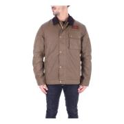 Beige Jassen met Logo en Voorsluiting Barbour , Beige , Heren