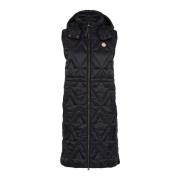 Gewatteerd Vest Blauw Zwart Cream , Black , Dames