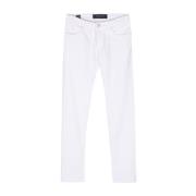 Geborduurd Logo Slim Fit Witte Jeans Hand Picked , White , Heren