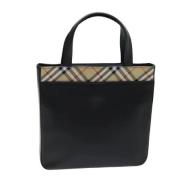 Pre-owned Leather handbags Burberry Vintage , Black , Dames