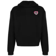 Logo Applique Hoodie Moncler , Black , Heren