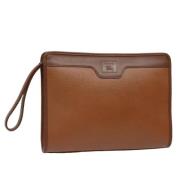 Pre-owned Leather clutches Burberry Vintage , Brown , Dames