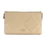 Beige Crossbody Tas met Clip Sluiting Calvin Klein , Beige , Dames