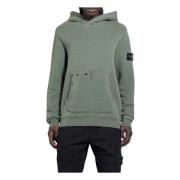 Katoenen Jersey Hoodie met Kangoeroezak Stone Island , Green , Heren