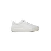 Premium Cupsole Geleerde Leren Sneakers Tommy Hilfiger , White , Heren