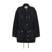 Zwarte jas met knopen en ritsen Isabel Marant , Black , Dames