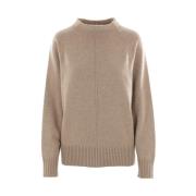 Kasjmier Bruine Sweater Raglan Geribbeld Max Mara , Beige , Dames