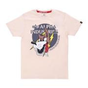 Wolfhounds Tee Jet Stream White Alpha Industries , Pink , Heren