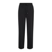 Straight Pants Zwart Diep Kaffe , Black , Dames