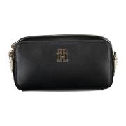 Zwarte Schoudertas met Kettingriem Tommy Hilfiger , Black , Dames