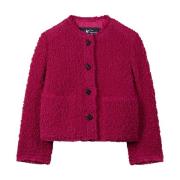 Boucle Tweed Jas met Decoratieve Knopen Luisa Cerano , Pink , Dames