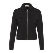 Zwarte Cardigan met rits en zakken InWear , Black , Dames