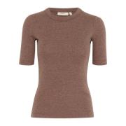 Bruin Puce Melange 3/4 Mouw Top InWear , Brown , Dames