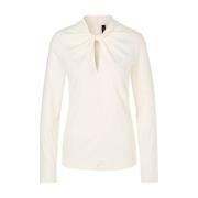 T-shirt met knoopdetail Marc Cain , White , Dames