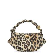 Luipaard Mini Print Tas Ganni , Brown , Dames