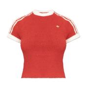 Rood Gebreid T-shirt Adidas , Red , Dames