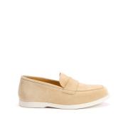 Casual Suede Boot Loafers Testoni , Beige , Dames