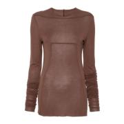 Stijlvolle Top met Unieke Halslijn Rick Owens , Brown , Dames