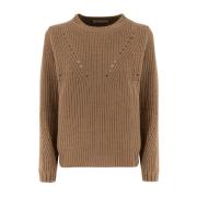 Klassieke Gebreide Trui Le Tricot Perugia , Brown , Dames