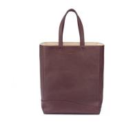 Grained Calf Tote Bag Deluxe Testoni , Purple , Unisex