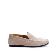 Suede Driver Schoenen Metalen Ornament Testoni , Beige , Heren