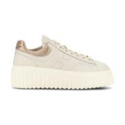 Chunky Sneakers met Geborduurd Logo Hogan , Beige , Dames