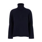 Blauwe Cashmere Trui Hoge Hals Semicouture , Blue , Dames