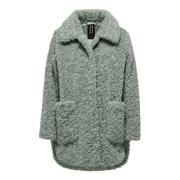 Krul Effect Sherpa Fleece Jas BomBoogie , Green , Dames