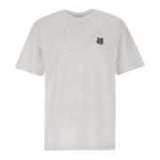 Fox Logo Wit T-shirt Maison Kitsuné , White , Heren