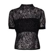 Zwart Jacquard Trui Twinset , Black , Dames