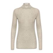 Dollykb Turtleneck Top Opal Gray Karen by Simonsen , Beige , Dames