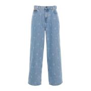 Blauwe Wide Leg Jeans Martine Rose , Blue , Heren