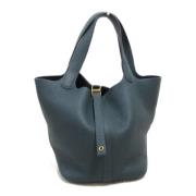 Pre-owned Leather handbags Hermès Vintage , Blue , Dames