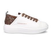 Wembley Witte Leren Sneakers met Strass Alexander Smith , White , Dame...