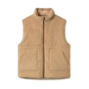 Corduroy Sherpa Fleece Body Warmer Twothirds , Beige , Heren