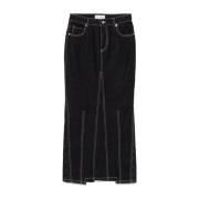 Zwarte Denim Rok Maanprint Marine Serre , Black , Dames