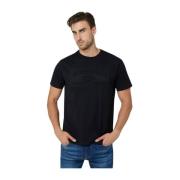 T-shirt met reliëflogo - Zwart Guess , Black , Heren