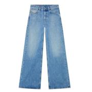 Vintage Denim Blauwe Broek Diesel , Blue , Dames