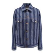 Denimjack met Pequin strepen Fendi , Blue , Dames